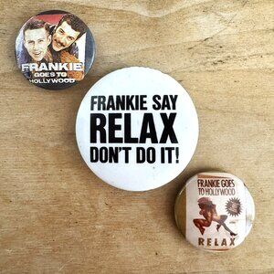 FRANKIE GOES TO HOLLYWOOD RELAX Vintage 1980s pinback buttons badges - lot of 3